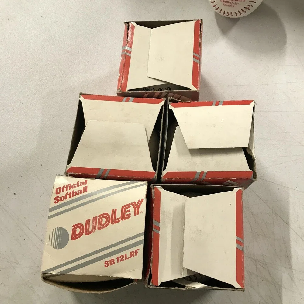 Lot of 5 Vintage Dudley Softball 12 Inch White Leather Cork Center SB-12LRF
